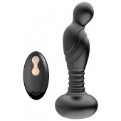 Черный массажер простаты с вибрацей и возвратно-поступательными движениями - Boys of Toys - в Серпухове купить с доставкой