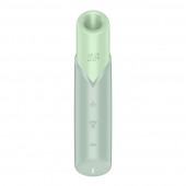 Зеленый вакуумный стимулятор Naughty Kiss - Satisfyer