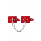 Красные мягкие кожаные оковы с люверсами - Pecado - купить с доставкой в Серпухове