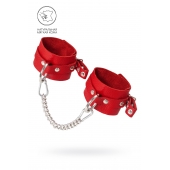 Красные мягкие кожаные оковы с люверсами - Pecado - купить с доставкой в Серпухове