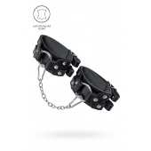 Черные кожаные оковы с двумя ремешками - Pecado - купить с доставкой в Серпухове