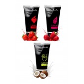 Набор из 3 съедобных лубрикантов JUJU (клубника, малина, кокос) - JuJu - купить с доставкой в Серпухове