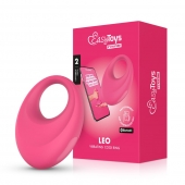 Розовое интерактивное эрекционное виброкольцо Leo - Easy toys - в Серпухове купить с доставкой