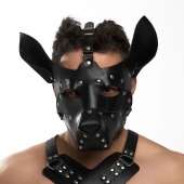 Черная кожаная маска «Собака» - Crazy Handmade - купить с доставкой в Серпухове