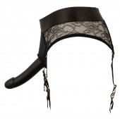 Черный женский страпон Strap-on Set: трусики и насадка - Orion - купить с доставкой в Серпухове