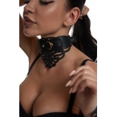 Фигурный чокер с узорами и золотистой фурнитурой - Crazy Handmade - купить с доставкой в Серпухове