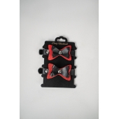 Черно-красные кожаные наручники с бантиками - Crazy Handmade - купить с доставкой в Серпухове