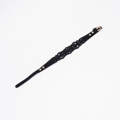 Черный ажурный чокер с золотистой фурнитурой - Crazy Handmade - купить с доставкой в Серпухове