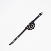 Черный чокер с клепками и золотистой фурнитурой - Crazy Handmade - купить с доставкой в Серпухове