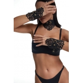 Фигурный набор для БДСМ-игр с узорами и золотистой фурнитурой - Crazy Handmade - купить с доставкой в Серпухове