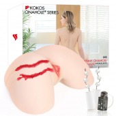 Мастурбатор-полуторс с двойным слоем материала и вибрацией Jenny Onahole Real Hips - KOKOS - в Серпухове купить с доставкой