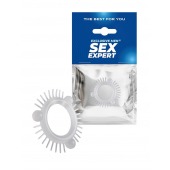 Эластичное эрекционное кольцо с 3 шариками и шипами - Sex Expert - в Серпухове купить с доставкой