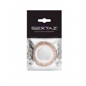 Эрекционное кольцо с бежевыми «ресничками» - Sextaz - в Серпухове купить с доставкой