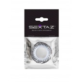 Эластичное эрекционное колечко с черными «ресничками» - Sextaz - в Серпухове купить с доставкой