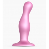 Розовая насадка Strap-On-Me Dildo Plug Curvy size M - Strap-on-me - купить с доставкой в Серпухове