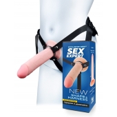 Мужской полый страпон на регулируемых ремешках - 22 см. - Sex Expert - купить с доставкой в Серпухове