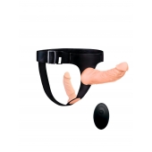 Женский страпон с 2 насадками, вибрацией и пультом ДУ - Erowoman-Eroman - купить с доставкой в Серпухове