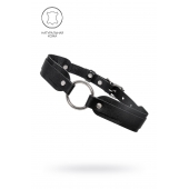 Черный кожаный чокер-ошейник со скруглёнными углами - Pecado - купить с доставкой в Серпухове