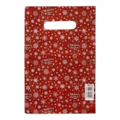 Красный подарочный новогодний пакет с вырубной ручкой (20х30 см) - Сима-Ленд - купить с доставкой в Серпухове