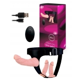 Женский страпон с 3 насадками и вибрацией - Erowoman-Eroman - купить с доставкой в Серпухове