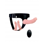 Женский страпон с 3 насадками и вибрацией - Erowoman-Eroman - купить с доставкой в Серпухове