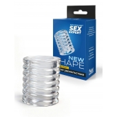 Прозрачная сквозная насадка на пенис с ребрышками - Sex Expert - в Серпухове купить с доставкой