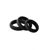 Набор из 3 черных эрекционных колец Smooth Silicone Cockring Pack - Dream Toys - в Серпухове купить с доставкой