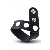 Черное эрекционное кольцо на кнопках - Blush Novelties - в Серпухове купить с доставкой