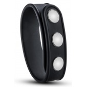 Черное эрекционное кольцо на кнопках - Blush Novelties - в Серпухове купить с доставкой