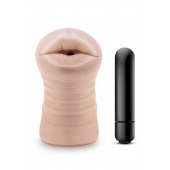 Телесный мастурбатор-ротик Nicole Vibrating Masturbator - Blush Novelties - в Серпухове купить с доставкой