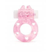 Розовое эрекционное виброкольцо в форме зайчика - 1137 - в Серпухове купить с доставкой