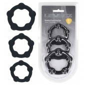 Набор из 3 эрекционных колец Beaded Silicone Cockring Set - Shots Media BV - в Серпухове купить с доставкой