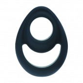 Черное эрекционное кольцо Double Ergo Silicone Cockring - Shots Media BV - в Серпухове купить с доставкой