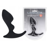 Черная анальная пробка для массажа простаты Double Ripple Silicone Prostate Massager - Shots Media BV - в Серпухове купить с доставкой