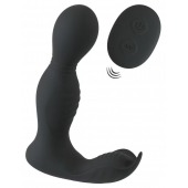 Черная анальная пробка с вибрацией, вращением и пультом ДУ RC Butt Plug with 2 Functions - Orion - в Серпухове купить с доставкой