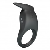 Черное перезаряжаемое виброкольцо Carlton - Baile - в Серпухове купить с доставкой