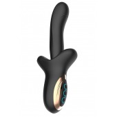 Черный вибратор с постукивающим эффектом - 22 см. - Secwell