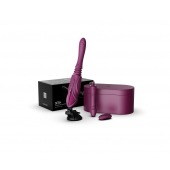 Фиолетовая секс-машина с функцией нагрева, насадками и присоской Sesh - Zalo - купить с доставкой в Серпухове