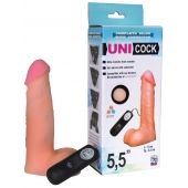Фаллическая насадка Харнесс UNICOCK 5,5  с вибрацией - 17 см. - LOVETOY (А-Полимер) - купить с доставкой в Серпухове