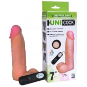 Фаллическая насадка Харнесс UNICOCK 7  с вибрацией - 19 см. - LOVETOY (А-Полимер) - купить с доставкой в Серпухове