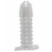 Гелевая прозрачная насадка c шипами - 12 см. - Toyfa Basic - в Серпухове купить с доставкой