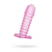 Гелевая розовая насадка с шипами - 12 см. - Toyfa Basic - в Серпухове купить с доставкой