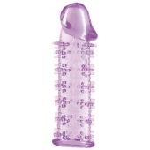 Гелевая фиолетовая насадка на фаллос с шипами - 12 см. - Toyfa Basic - в Серпухове купить с доставкой