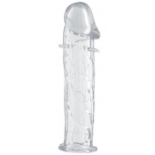 Гладкая прозрачная насадка с усиками под головкой - 12,5 см. - Toyfa Basic - в Серпухове купить с доставкой