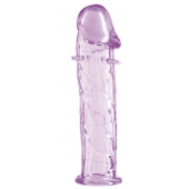 Гладкая фиолетовая насадка с усиками под головкой - 12,5 см. - Toyfa Basic - в Серпухове купить с доставкой