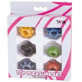 Набор из 6 разноцветных эрекционных колец - Toyfa Basic - в Серпухове купить с доставкой