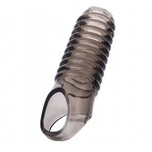 Дымчатая насадка с рёбрышками и подхватом мошонки ToyFa XLover - 12,5 см. - ToyFa - в Серпухове купить с доставкой