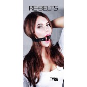 Чёрный кожаный чокер-кляп Tyra Black - Rebelts - купить с доставкой в Серпухове