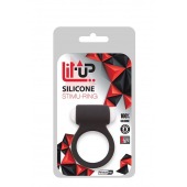 Чёрное эрекционное виброкольцо LIT-UP SILICONE STIMU RING 3 BLACK - Dream Toys - в Серпухове купить с доставкой