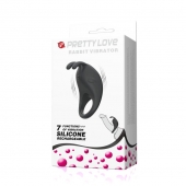 Чёрное эрекционное кольцо с вибрацией Rabbit Vibrator - Baile - в Серпухове купить с доставкой